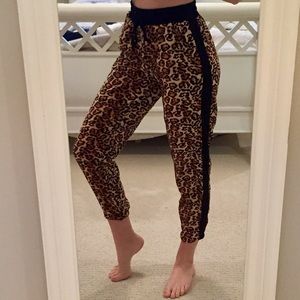 High waisted cheetah print joggers